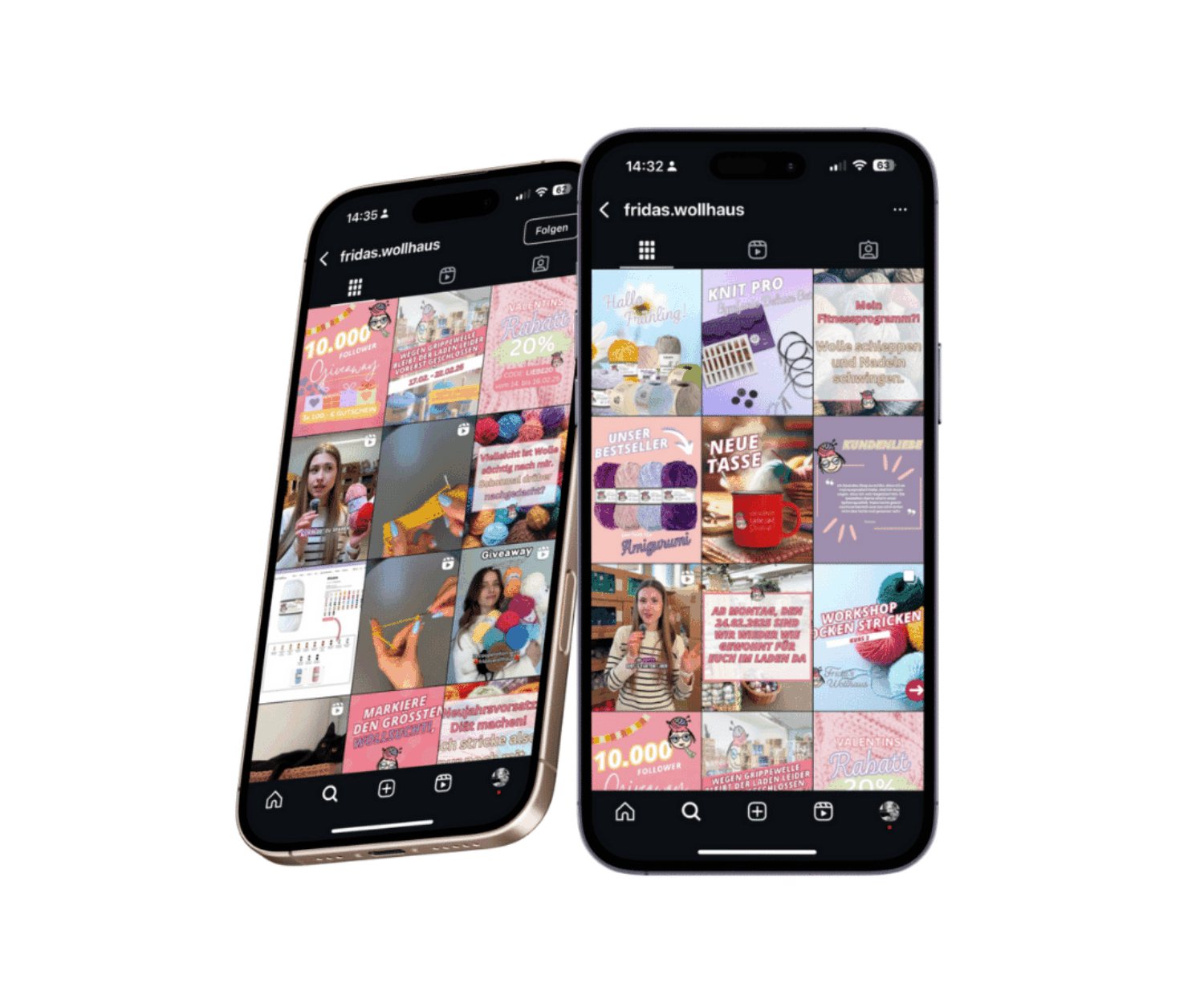 Instagram Feed für unseren Kunden Frida's Wollhaus in Eggenfelden