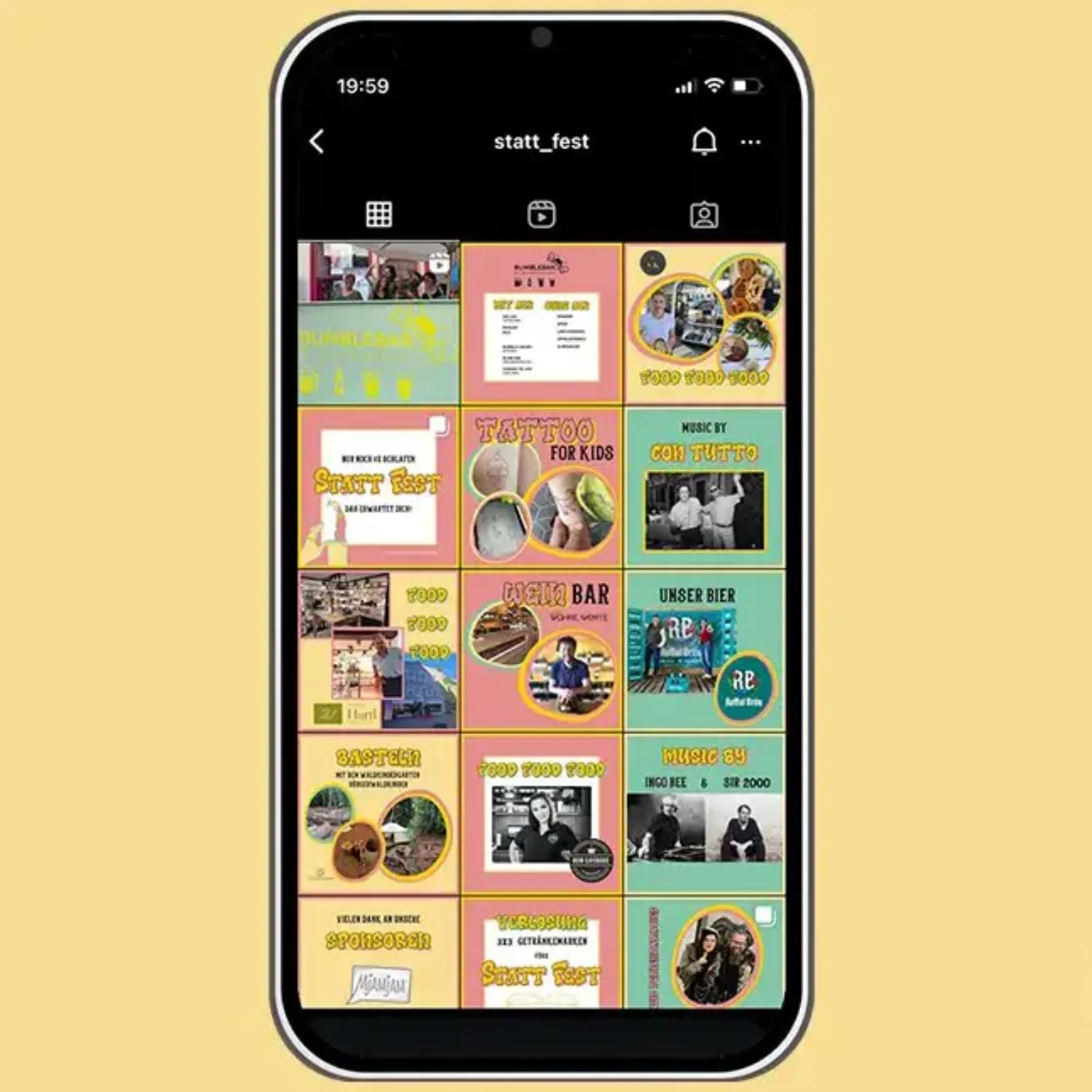 Instagram Feed Design für das Statt Fest in Eggenfelden – visuelle Eventkommunikation und Social Media Betreuung durch Bumblehouse